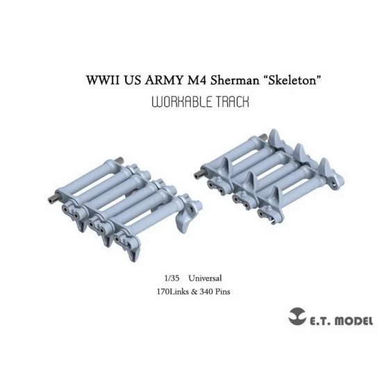 ET Model P35-091 1/35 WWII US Army M4 Sherman"Skeleton" Workable Track (3D Printed)