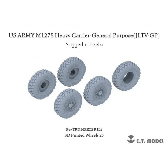 ET Model P35-117 1/35 US Army M1278 Heavy Carrier-General Purpose (JLTV-GP) Sagged Wheels for Trumpeter Kit
