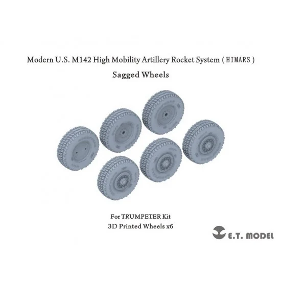 ET Model P35-127 1/35 M142 High Mobility Artillery Rocket System (HIMARS) Sagged Wheels for Trumpeter Kit
