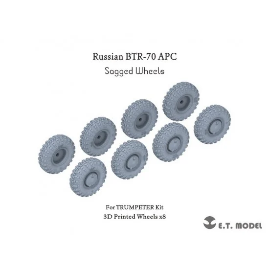 ET Model P35-128 1/35 Russian BTR-70 APC Sagged Wheels for Trumpeter Kit