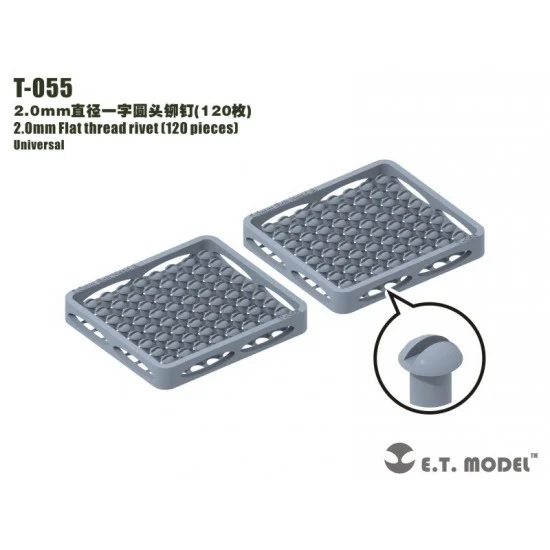 ET Model T-055 2.0mm Flat thread Rivet (120pcs)