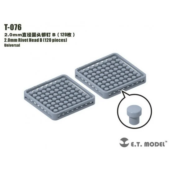 ET Model T-076 2.0mm Rivet Head B (120pcs)