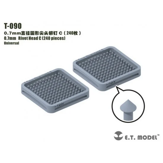 ET Model T-090 0.7mm Rivet Head C (240pcs)