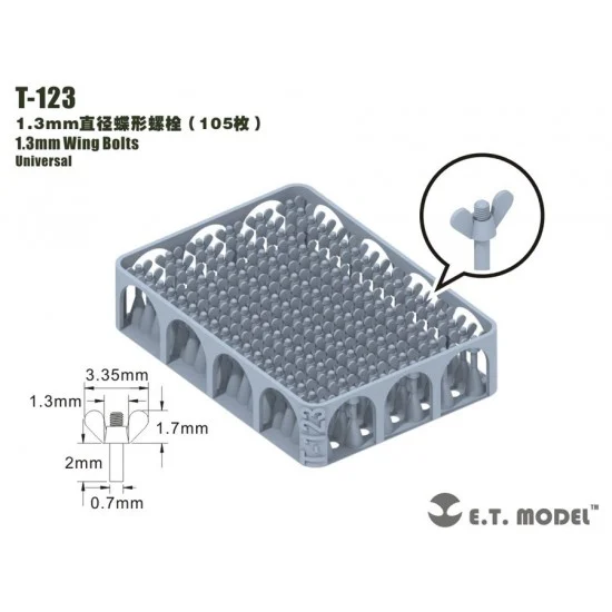 ET Model T-123 1.3mm Wing Bolts (105pcs)