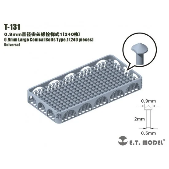 ET Model T-131 0.9mm Large Conical Bolts Type.1 (240pcs)