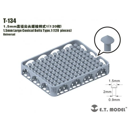 ET Model T-134 1.5mm Large Conical Bolts Type.1 (120pcs)
