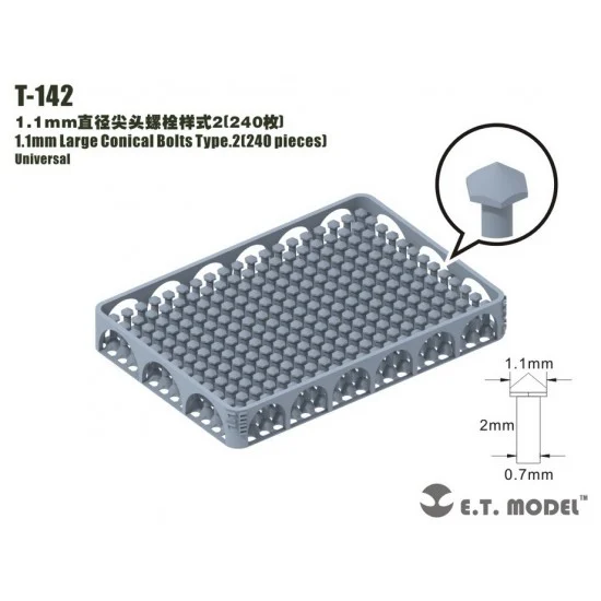 ET Model T-142 1.1mm Large Conical Bolts Type.2 (240pcs)