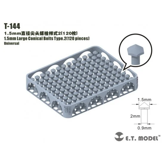 ET Model T-144 1.5mm Large Conical Bolts Type.2 (120pcs)