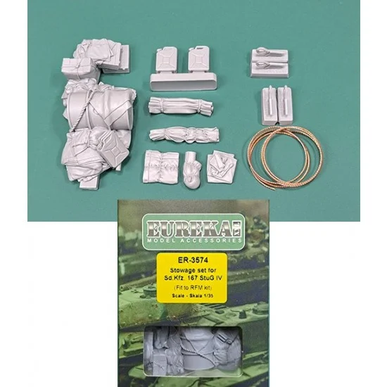 Eureka XXL ER-3574 1/35 SdKfz.167 Sturmgeschutz IV Stowage Set for Rye Field Model #5060