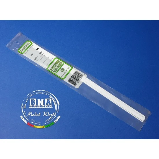 Evergreen 124 White Styrene Strip 0.5mm x 2.0mm (.02"x.08") 10pcs Length: 35cm (14") - Hobby Tools & Supplies