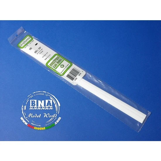Evergreen 129 White Styrene Strip 0.5mm x 6.3mm (.02"x.25") 10pcs Length: 35cm (14") - Hobby Tools & Supplies
