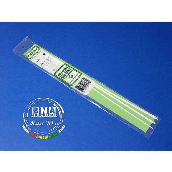 Evergreen 131 White Styrene Strip 0.75mm x 0.75mm (.03"x.03") 10pcs Length: 35cm (14") - Hobby Tools & Supplies