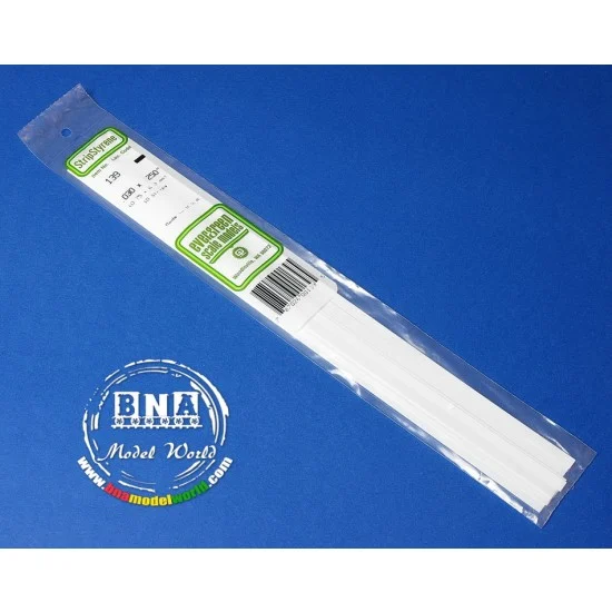 Evergreen 139 White Styrene Strip 0.75mm x 6.3mm (.03"x.25") 10pcs Length: 35cm (14") - Hobby Tools & Supplies