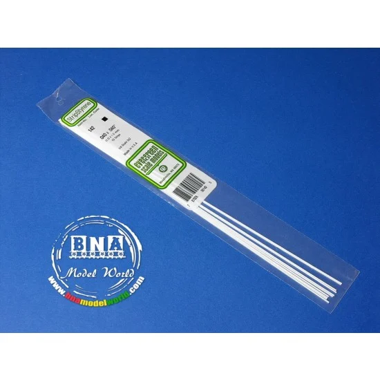 Evergreen 142 White Styrene Strip 1.0mm x 1.0mm (.04"x.04") 10pcs Length: 35cm (14") - Hobby Tools & Supplies