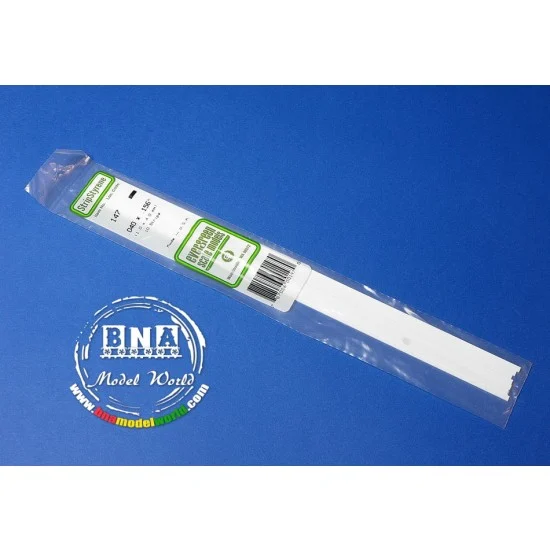 Evergreen 147 White Styrene Strip 1.0mm x 4.0mm (.04"x.156") 10pcs Length: 35cm (14") - Hobby Tools & Supplies