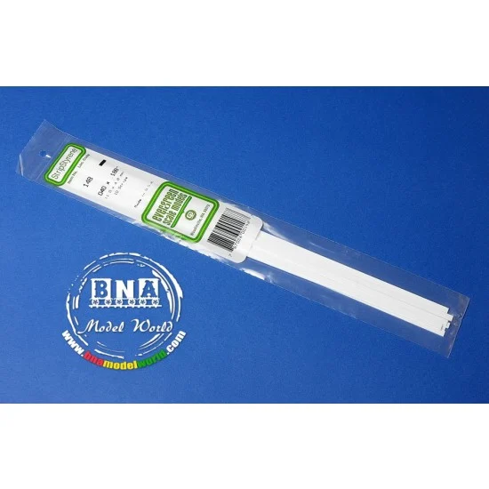 Evergreen 148 White Styrene Strip 1.0mm x 4.8mm (.04"x.188") 10pcs Length: 35cm (14") - Hobby Tools & Supplies