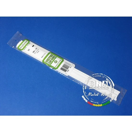 Evergreen 177 White Styrene Strip 2.5mm x 4.0mm (.10"x.156") 7pcs Length: 35cm (14") - Hobby Tools & Supplies