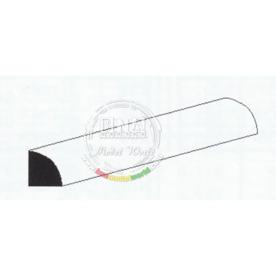 Evergreen 249 White Styrene Quarter Round Diameter: 2.0mm/.08" 3pcs Length: 35cm (14") - Hobby Tools & Supplies