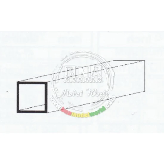 Evergreen 255 White Styrene Square Tubing 7.9mm (0.312 Sq.inch) 2pcs Length: 35cm (14") - Hobby Tools & Supplies