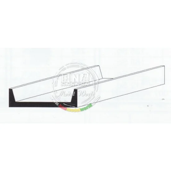 Evergreen 266 White Styrene Channel (Size: 4.8mm/.188" 3pcs) Length: 35cm (14") - Hobby Tools & Supplies