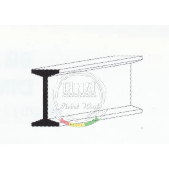 Evergreen 278 White Styrene I-Beam 7.9mm /.312" 2pcs Length: 35cm (14")