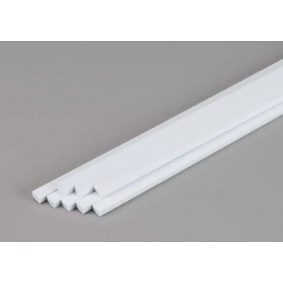 Evergreen 389 Opaque White Styrene Strip 3.2mm x 6.3mm (.125"x.25") 7pcs Length: 60cm (24") - Hobby Tools & Supplies