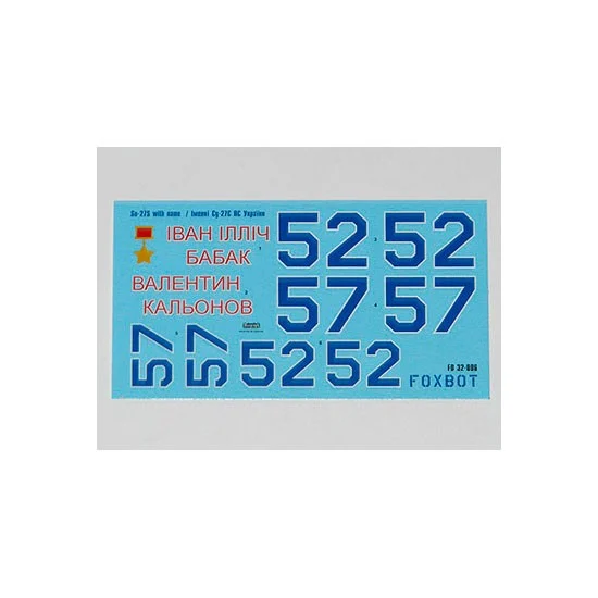 FOXBOT 32-006 1/32 Sukhoi Su-27 with Name Decals for Trumpeter/Hobbycraft/Revell kits