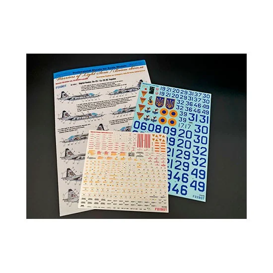 FOXBOT 32-025T 1/32 Digital Rooks: Su-25 and Stencils Decals for Trumpeter kit