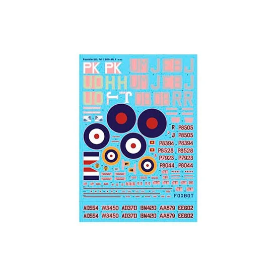 FOXBOT 48-002 1/48 British Fighter Supermarine Spitfire Mk. II 'Presentation Spits' Part # 1 Decals