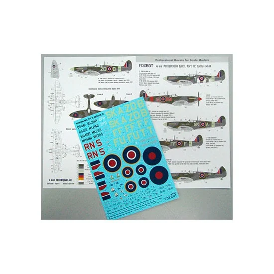 FOXBOT 48-016 1/48 British Fighter Supermarine Spitfire Mk. IX 'Presentation Spits' Part # 3 Decals