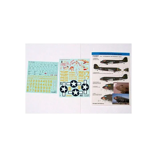 FOXBOT 48-018 1/48 Douglas C-47 Skytrain/Dakota 'Pin-Up Nose Art and Stencils' Part # 2 Decals