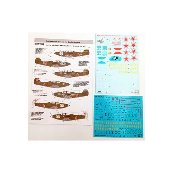 FOXBOT 48-022 1/48 Red Snake: Soviet P-39 Airacobras and Stencils, Part 2 Decals for Eduard/Hasegawa