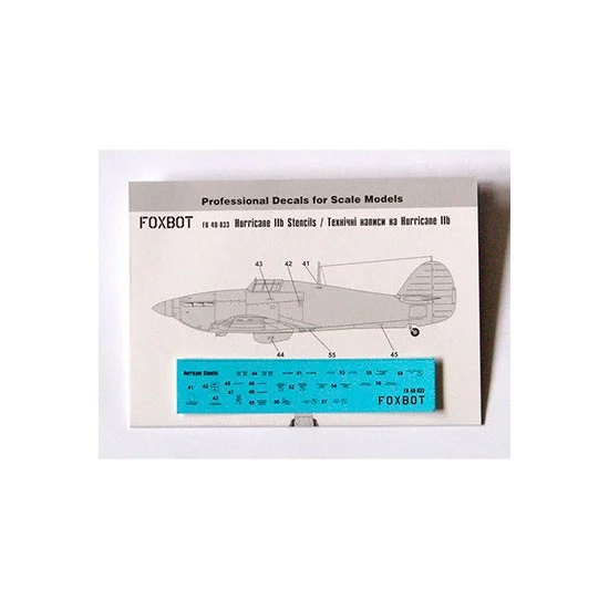 FOXBOT 48-033 1/48 Hurricane Stencils Decals for Airfix/Hasegawa/Italeri/Revell/Tamiya