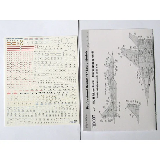 FOXBOT 48-077 1/48 MiG-29 (9-12, 9-13, 9-51) Stencils Decals for Academy/Eduard/GWH/Hasegawa