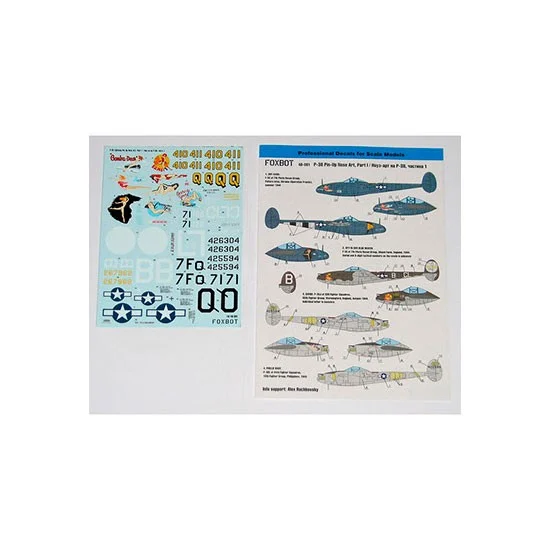 FOXBOT 48-081A 1/48 Lockheed P-38 Lightning Pin-Up Nose Art, Part I (Stencils not included) Decals