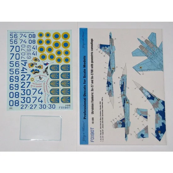 FOXBOT 48-095 1/48 Ukrainian Su-27 and Su-27UB with Geometric Camouflage Decals