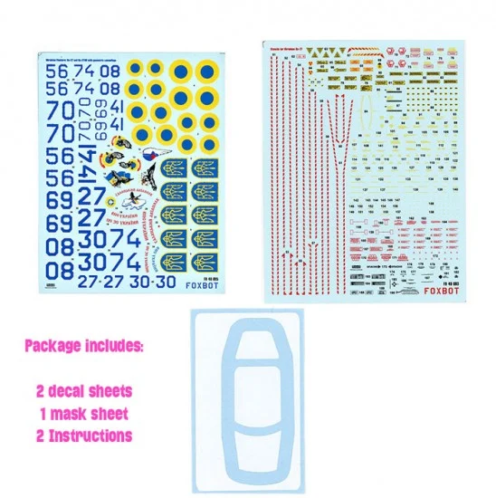 FOXBOT 48-095T 1/48 Ukrainian Su-27 and Su-27UB with Geometric Camouflage and Stencils 48-093 Decals