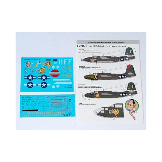 FOXBOT 72-008 1/72 Douglas A-20 Boston 'Pin-Up Nose Art and Stencils' Part # 3 Decals