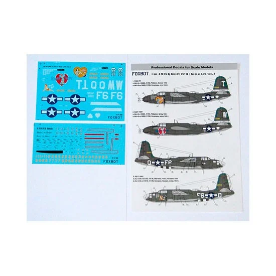 FOXBOT 72-009 1/72 Douglas A-20 Boston 'Pin-Up Nose Art and Stencils' Part # 4 Decals
