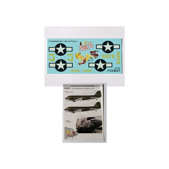 FOXBOT 72-021A 1/72 Douglas C-47 Skytrain/Dakota ''Pin-Up Nose Art'' Decals Part #5