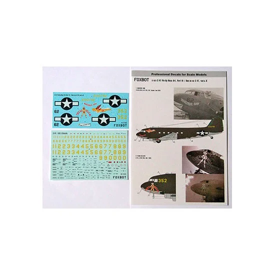 FOXBOT 72-022 1/72 Douglas C-47 Skytrain/Dakota 'Pin-Up Nose Art and Stencils' Part # 6 Decals