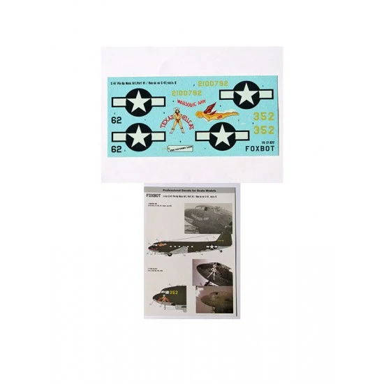 FOXBOT 72-022A 1/72 Douglas C-47 Skytrain/Dakota ''Pin-Up Nose Art'' Decals Part #6