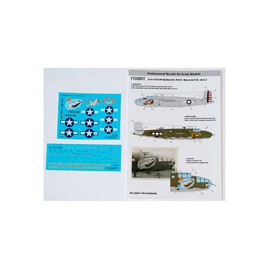 FOXBOT 72-024 1/72 B-25C/D Mitchell 'Pin-Up Nose Art and Stencils' Part # 2 Decals