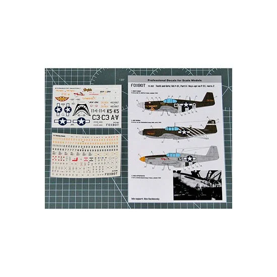 FOXBOT 72-052 1/72 P-51 Mustang Nose art, Part 2 Decals for Academy/Airfix/Hasegawa/Heller/HobbyBoss