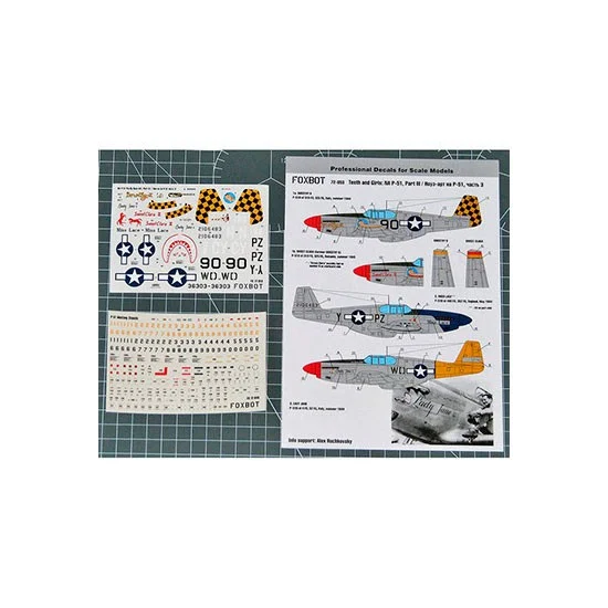 FOXBOT 72-053 1/72 P-51 Mustang Nose art, Part 3 Decals for Academy/Airfix/Hasegawa/HobbyBoss/Revell