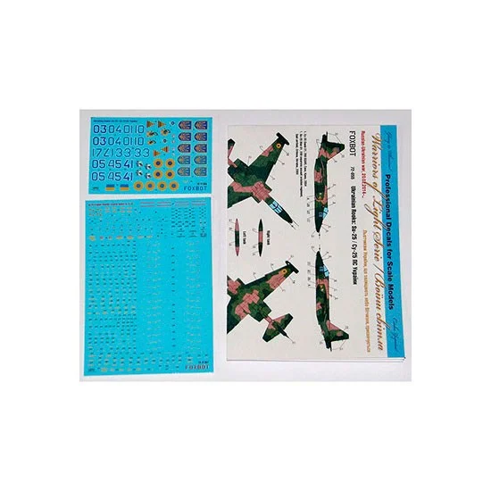 FOXBOT 72-055T 1/72 Ukrainian Rooks: Sukhoi Su-25 and Stencils Decals for ClearProp/Revell