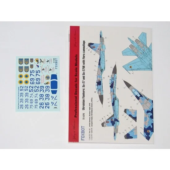 FOXBOT 72-076 1/72 Ukrainian Su-27/UB with Flora Camouflage Decal for Airfix/Hasegawa/ICM
