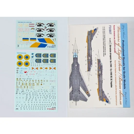 FOXBOT 72-079T 1/72 Ukrainian AF Sukhoi Su-24M Markings and Stencils Decal for Trumpeter/Dragon