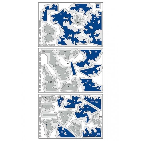 FOXBOT FM32-006 1/32 Ukrainian AF Su-27PM-1 Blue 58 Digital Camouflage Masks for Trumpeter kit