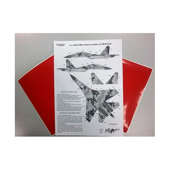 FOXBOT FM 72-004 1/72 Digital Sukhoi Su-27UBM, Ukranian AF, Digital Camo Masks for Heller/Trumpeter